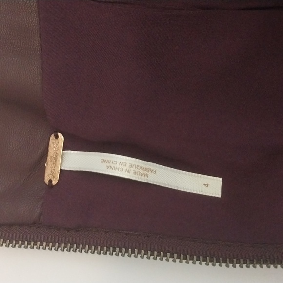 ree People Modern Femme Faux-Leather Mini Skirt Size 4 Berry/Plum/Purple - Picture 9 of 11